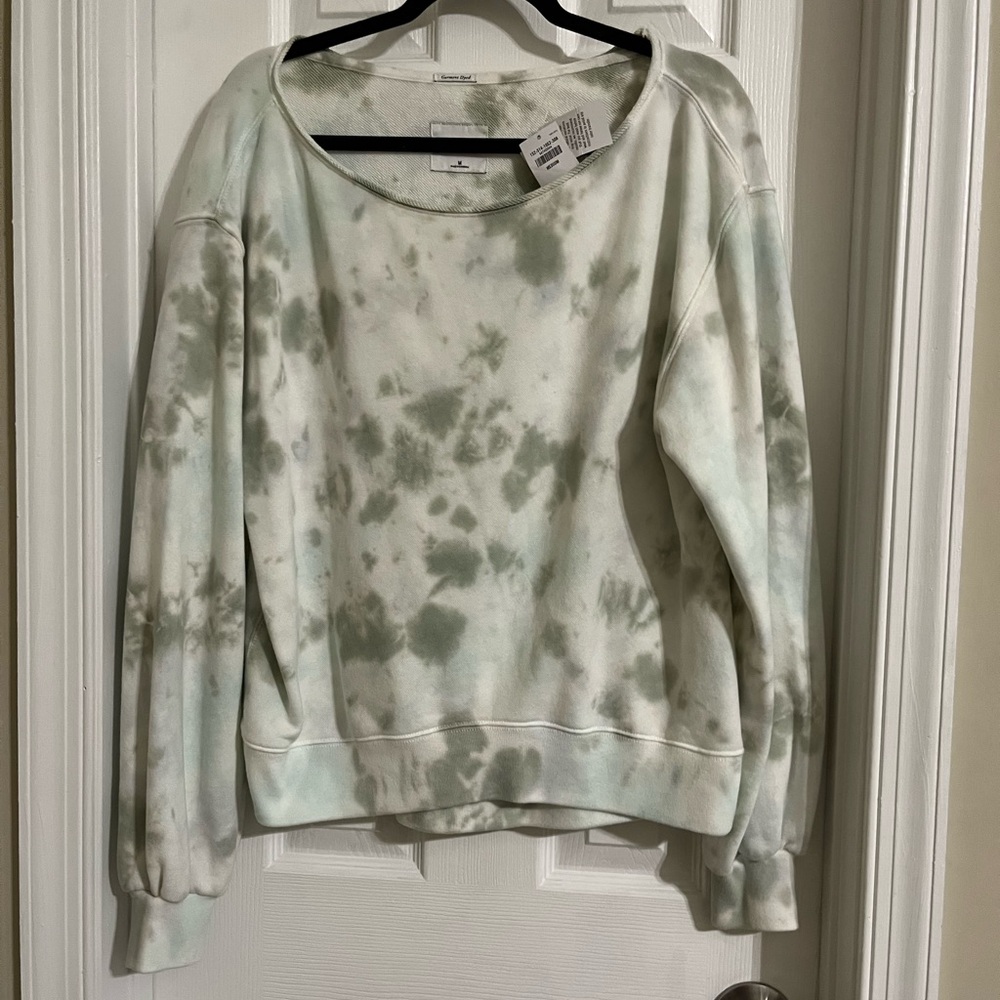 NWT- Abercrombie & Fitch Tie-Dye Sweatshirt - Green and White